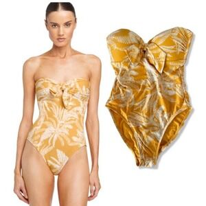 Robin Piccone Chandy Strapless One Piece Swimsuit In Dandelion 2